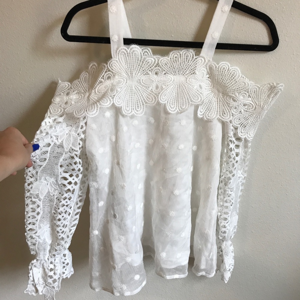 White Lace off the Shoulder Top